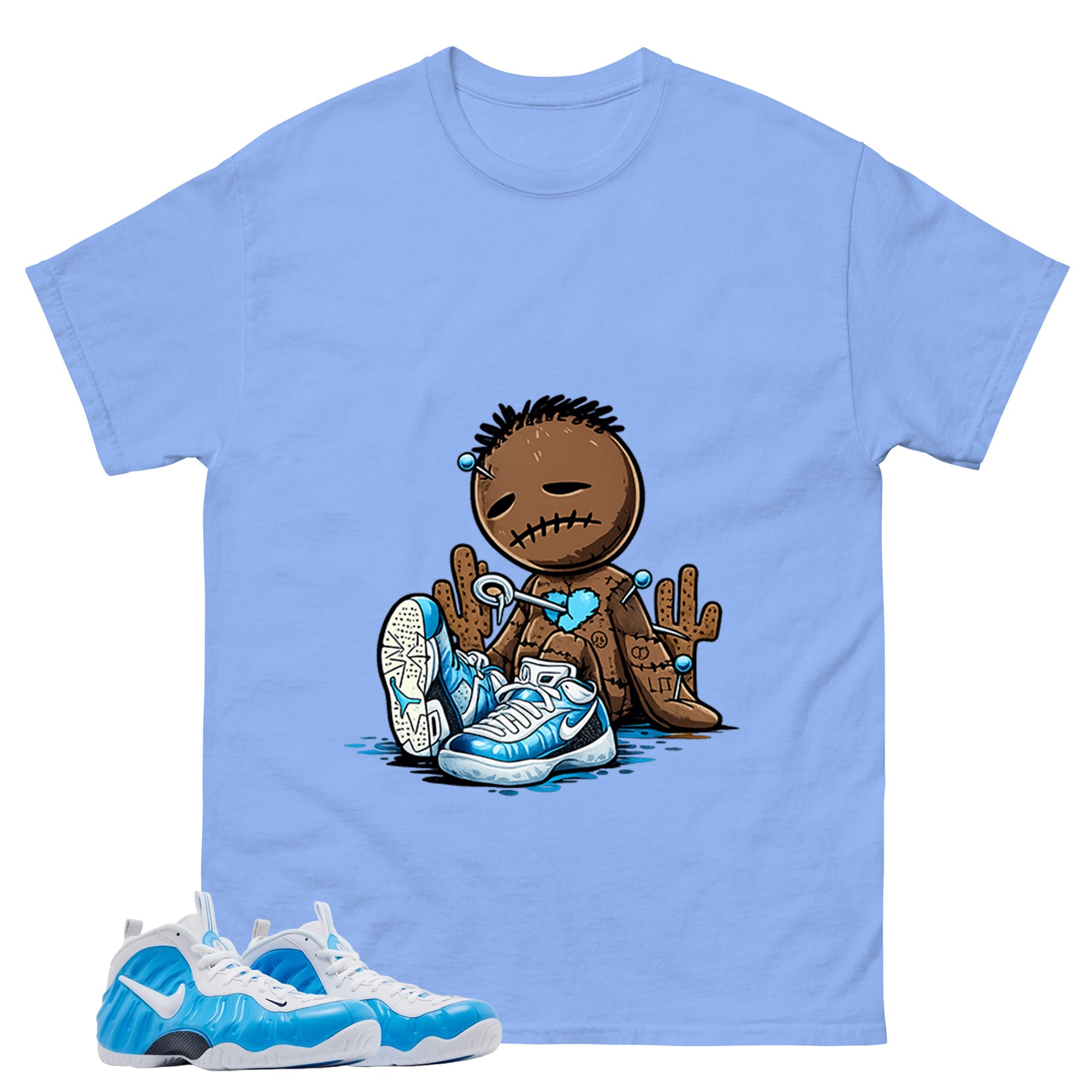 Sad Voodoo Graphic Tee, Shirt to Match Air Foamposite Pro University Blue, Air Foamposite Unisex Blue Shirt