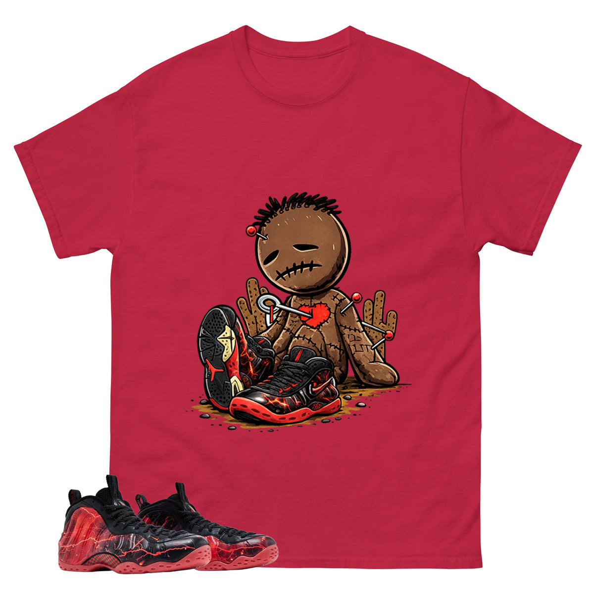 Sad Voodoo Graphic Tee, Shirt to Match Air Foamposite Stranger Things, Air Foamposite Unisex Blue Shirt