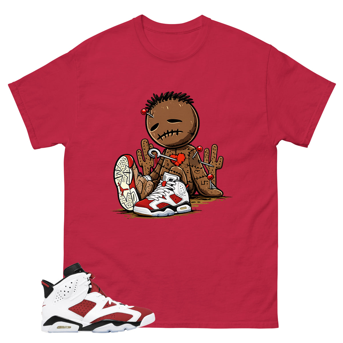 Sad Voodoo Shirt - Match White Air Jordan 6 Carmine