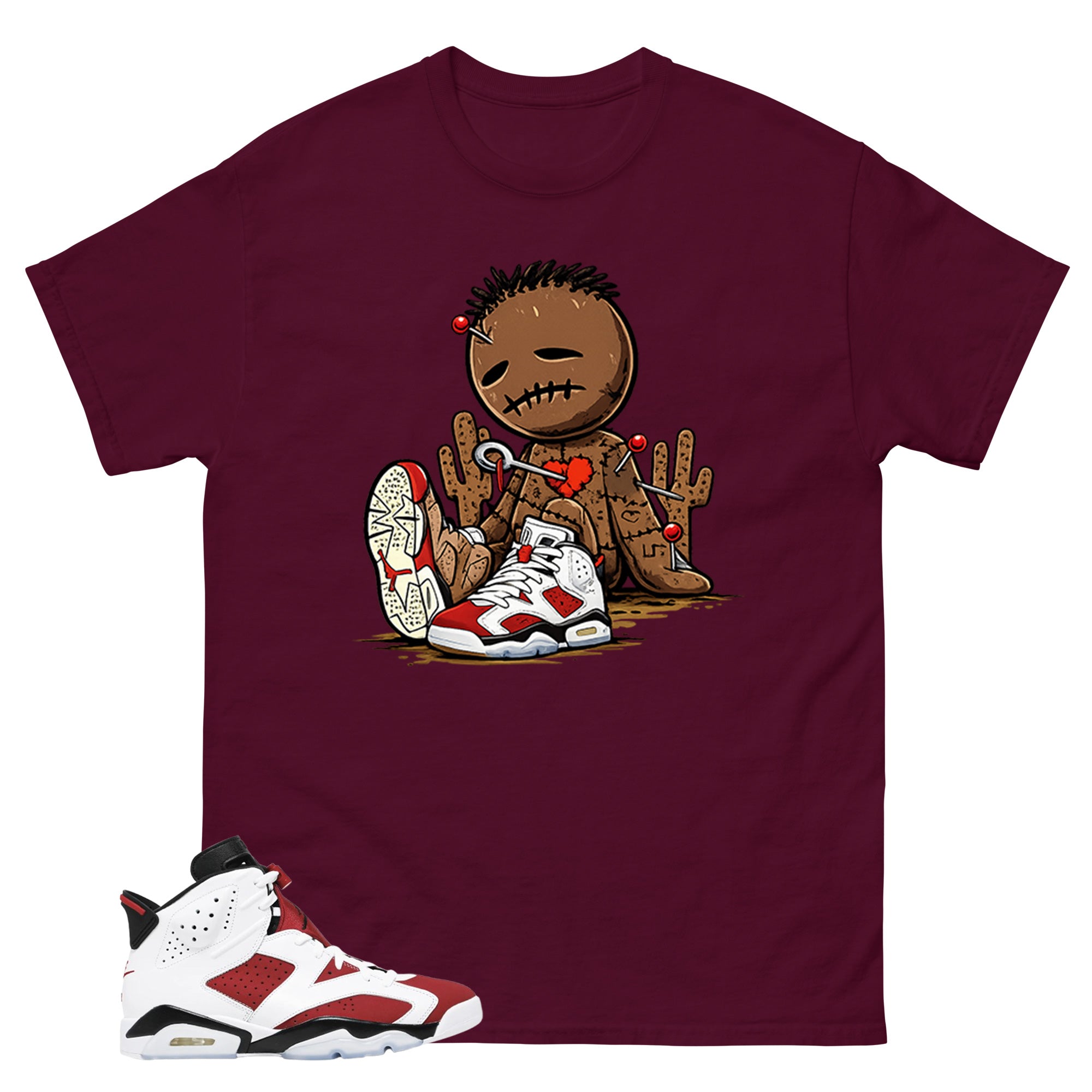 Sad Voodoo Shirt - Match White Air Jordan 6 Carmine