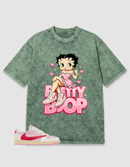 Sail Tropical Pink Travis Scott 1s Zadago Washed T-shirt Betty Boop Graphic