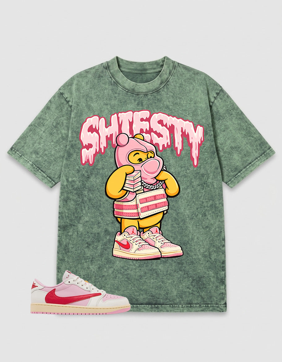 Sail Tropical Pink Travis Scott 1s Zadago Washed T-shirt Shiesty Pooh Graphic