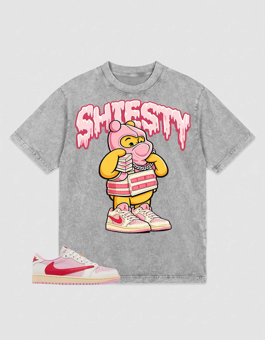 Sail Tropical Pink Travis Scott 1s Zadago Washed T-shirt Shiesty Pooh Graphic