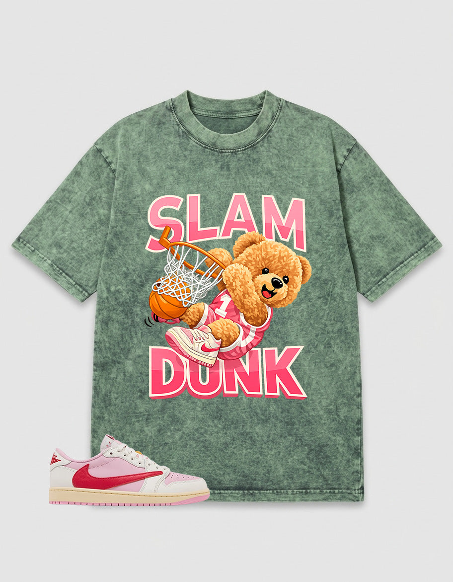 Sail Tropical Pink Travis Scott 1s Zadago Washed T-shirt Slam Dunk Graphic