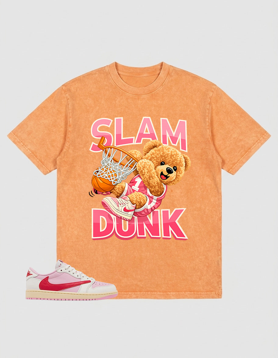 Sail Tropical Pink Travis Scott 1s Zadago Washed T-shirt Slam Dunk Graphic