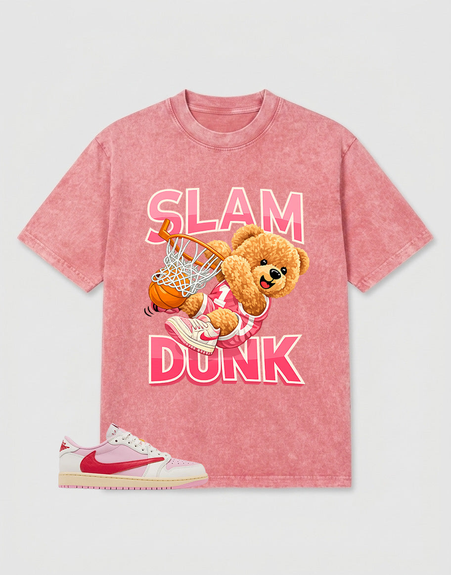 Sail Tropical Pink Travis Scott 1s Zadago Washed T-shirt Slam Dunk Graphic