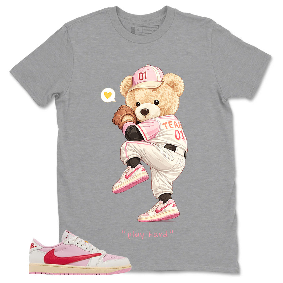 Sail Tropical Pink Travis Scott 1s Zadago Shirt Play Hard Bear Graphic