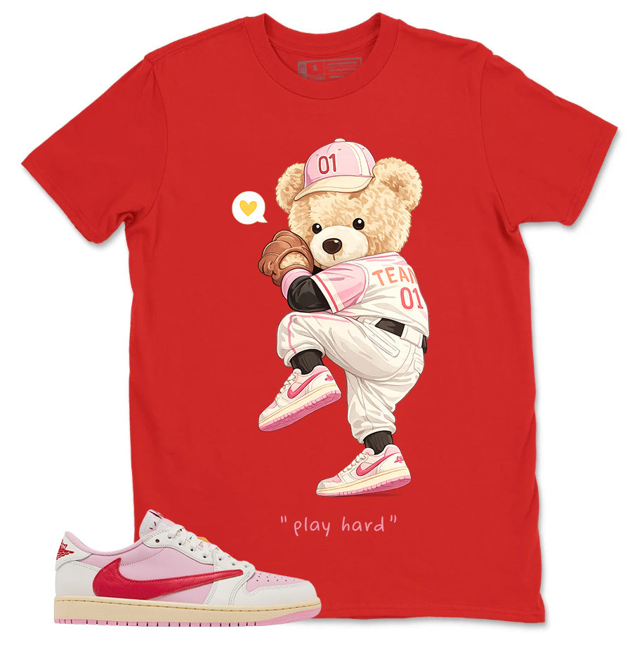 Sail Tropical Pink Travis Scott 1s Zadago Shirt Play Hard Bear Graphic