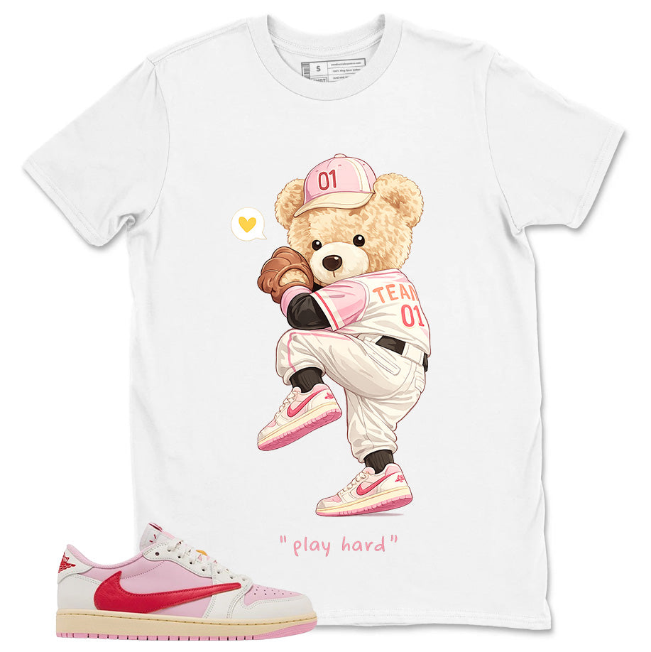 Sail Tropical Pink Travis Scott 1s Zadago Shirt Play Hard Bear Graphic