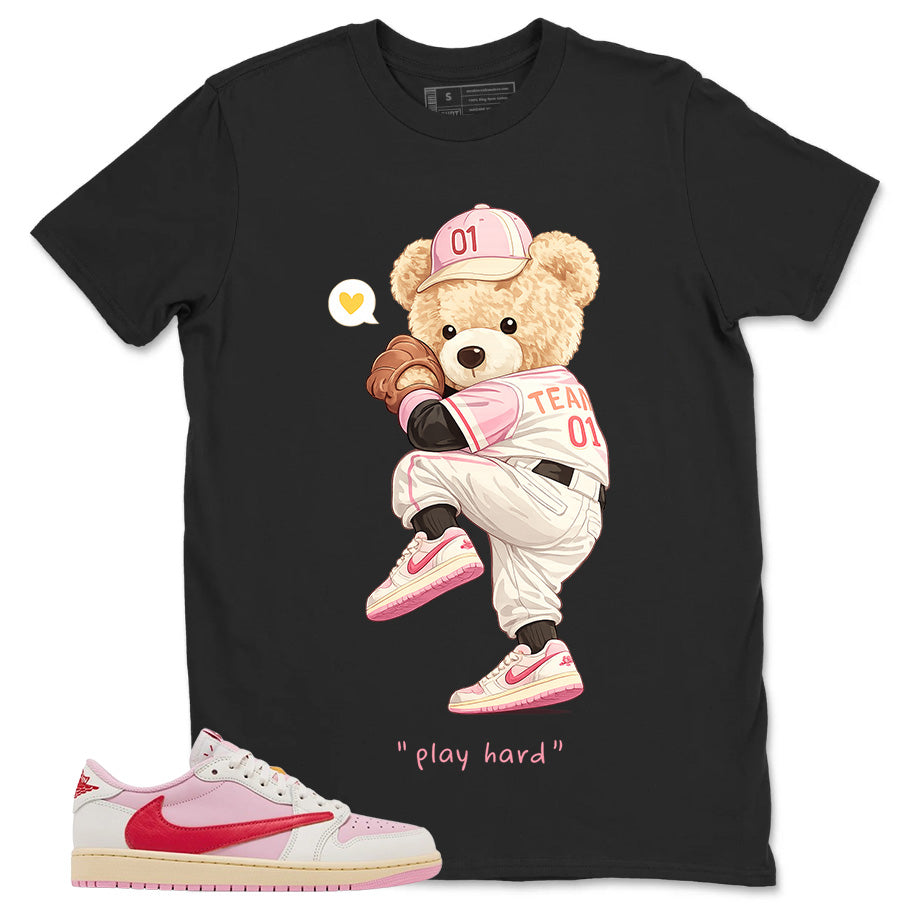 Sail Tropical Pink Travis Scott 1s Zadago Shirt Play Hard Bear Graphic