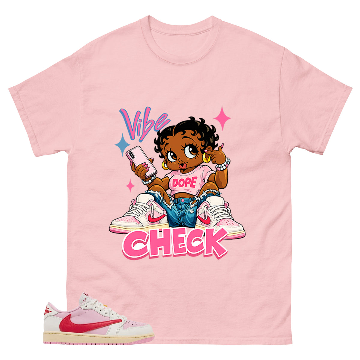 Sail Tropical Pink Travis Scott 1s Zadago Shirt Vibe Check Graphic