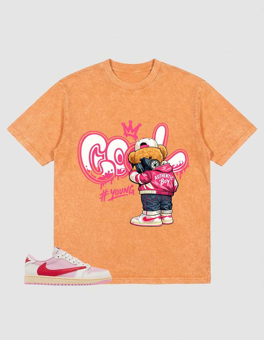 Sail Tropical Pink Travis Scott 1s Zadago Washed T-shirt Cool Boy Graphic