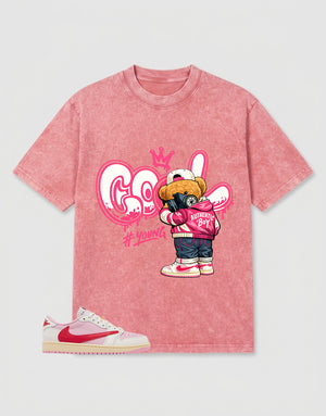 Sail Tropical Pink Travis Scott 1s Zadago Washed T-shirt Cool Boy Graphic
