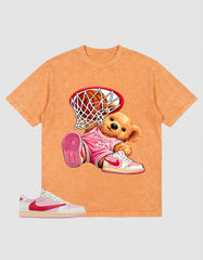 Sail Tropical Pink Travis Scott 1s Zadago Washed T-shirt Chicago 23 Bear Graphic