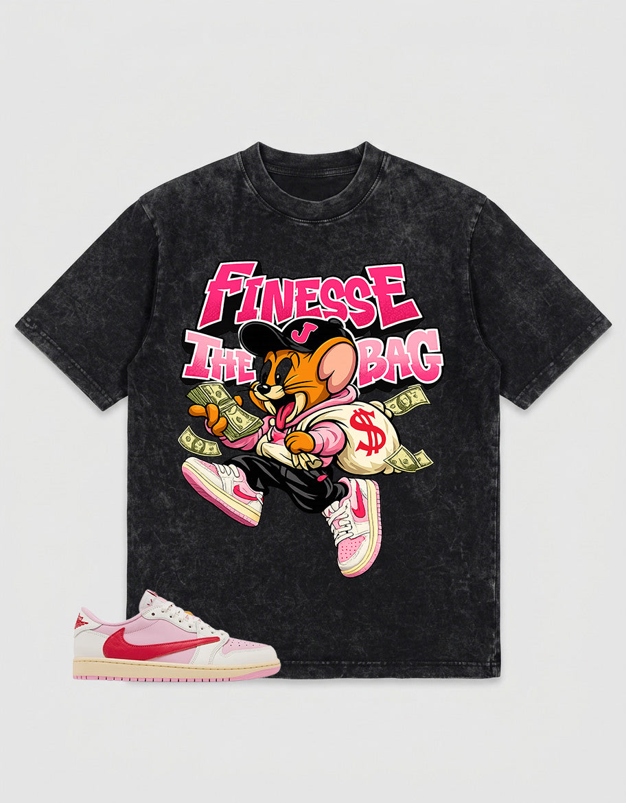 Sail Tropical Pink Travis Scott 1s Washed T-shirt Finesse The Bag Graphic
