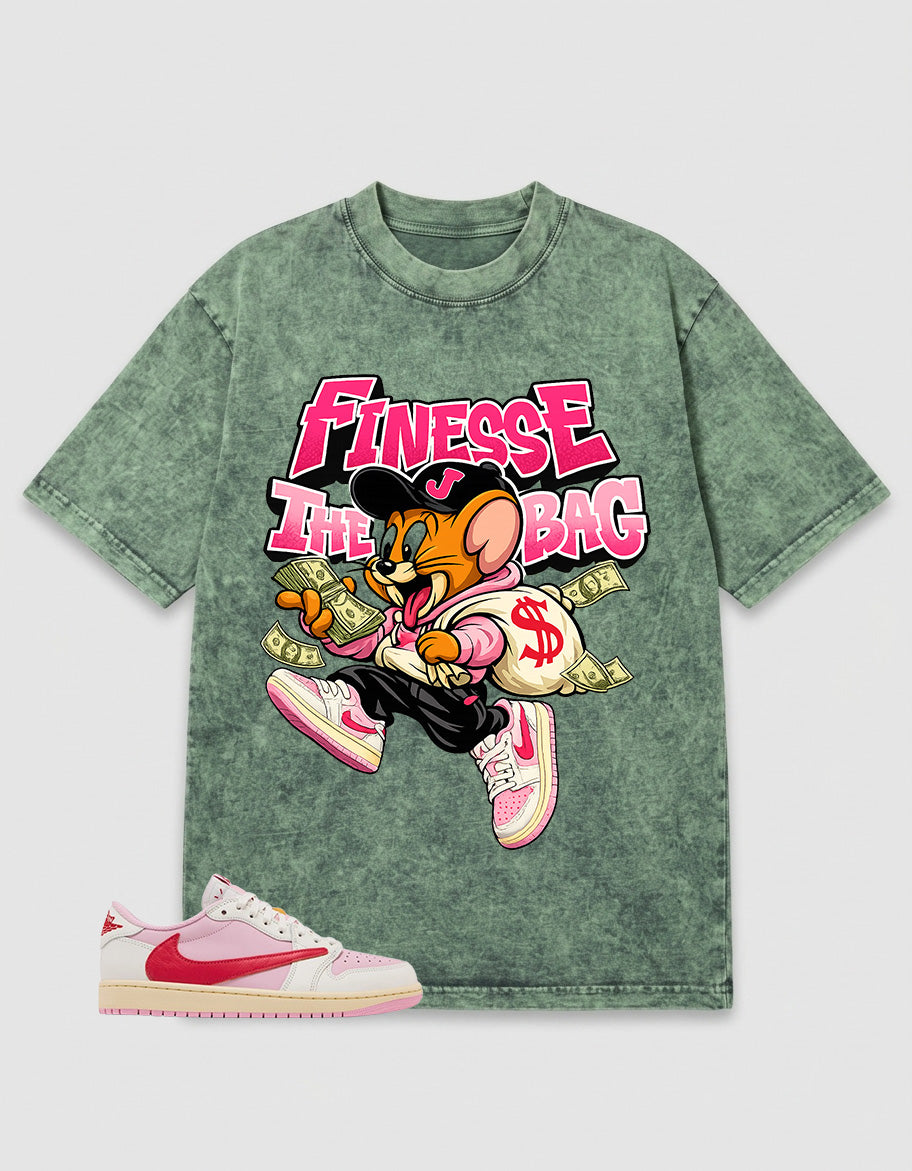 Sail Tropical Pink Travis Scott 1s Washed T-shirt Finesse The Bag Graphic