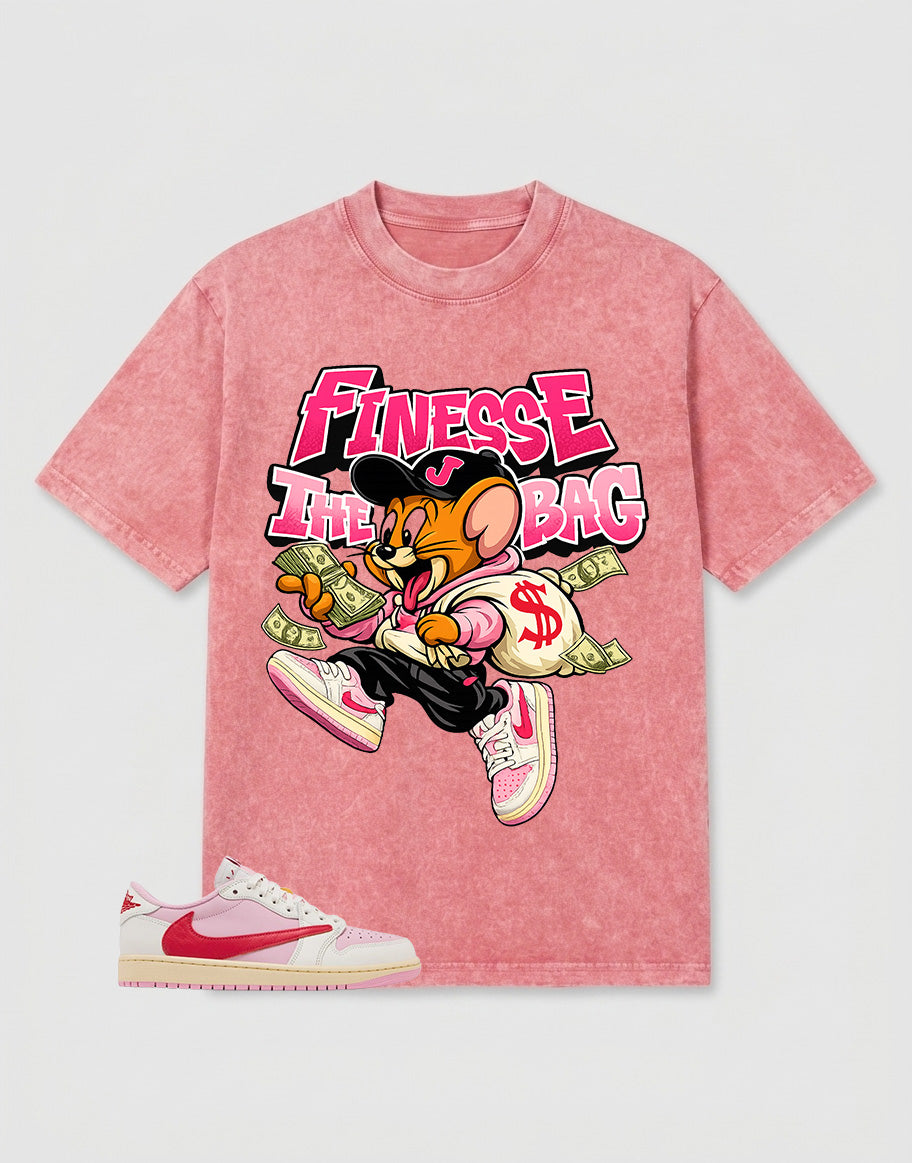 Sail Tropical Pink Travis Scott 1s Washed T-shirt Finesse The Bag Graphic