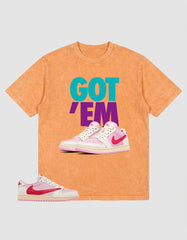 Sail Tropical Pink Travis Scott 1s Washed T-shirt Got 'Em Graphic