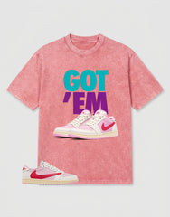 Sail Tropical Pink Travis Scott 1s Washed T-shirt Got 'Em Graphic