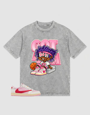 Sail Tropical Pink Travis Scott 1s Zadago Washed T-shirt Got 'Em Dope Graphic