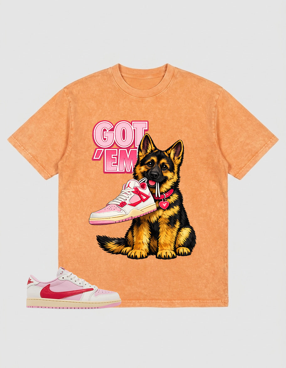 Sail Tropical Pink Travis Scott 1s Zadago Washed T-shirt Got 'Em GS Graphic