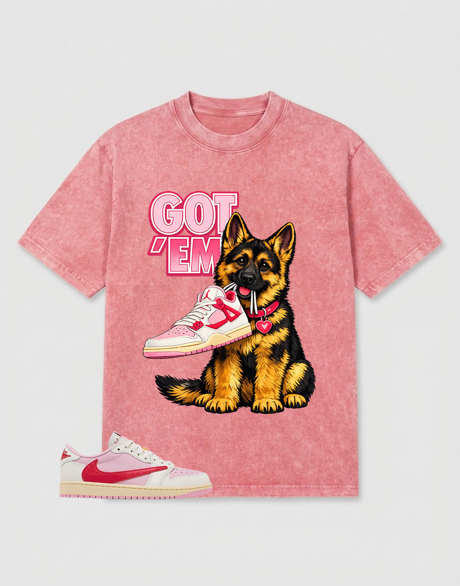 Sail Tropical Pink Travis Scott 1s Zadago Washed T-shirt Got 'Em GS Graphic
