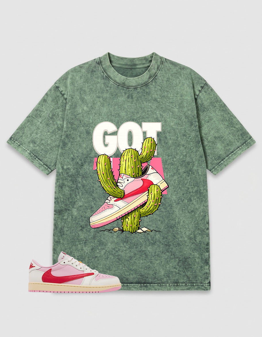 Sail Tropical Pink Travis Scott 1s Zadago Washed T-shirt Got 'Em Graphic