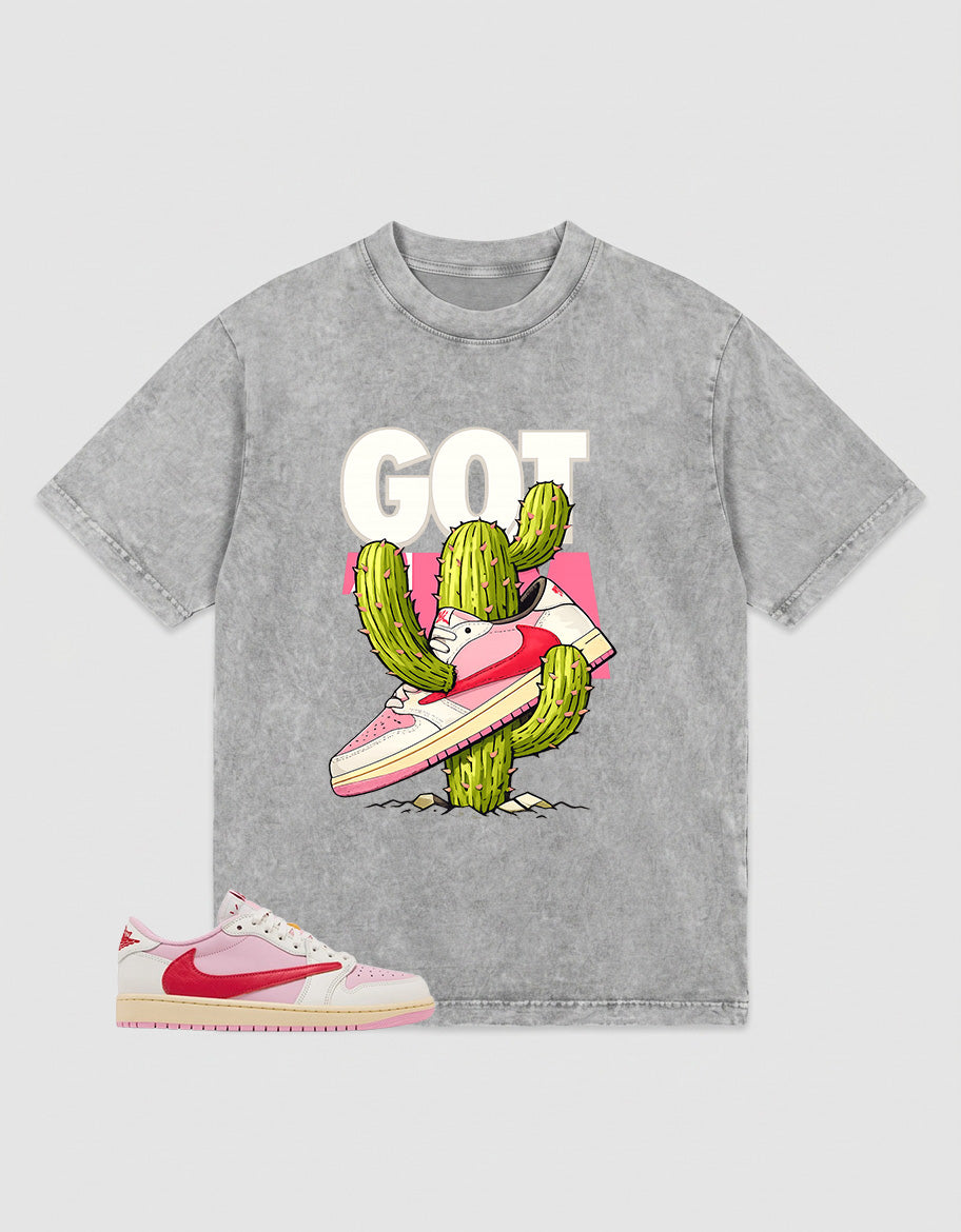 Sail Tropical Pink Travis Scott 1s Zadago Washed T-shirt Got 'Em Graphic