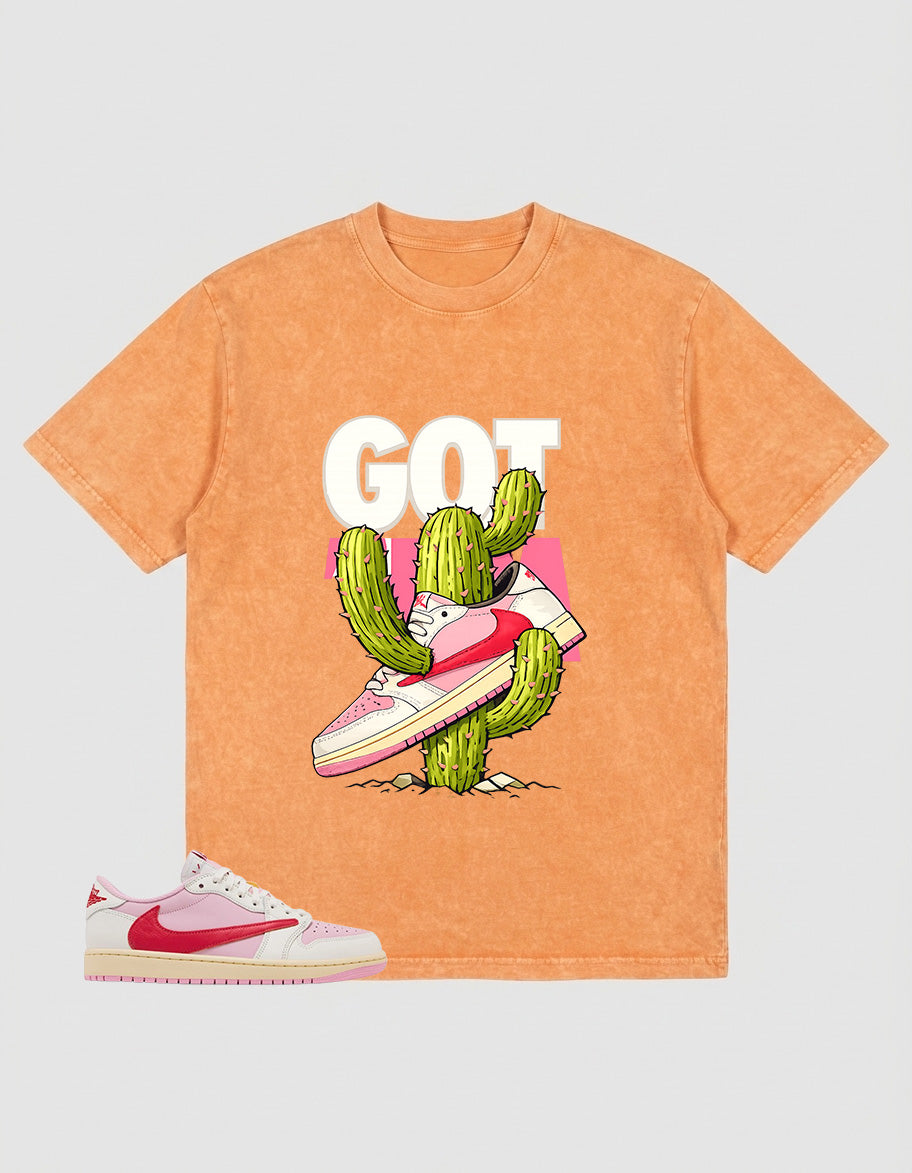 Sail Tropical Pink Travis Scott 1s Zadago Washed T-shirt Got 'Em Graphic