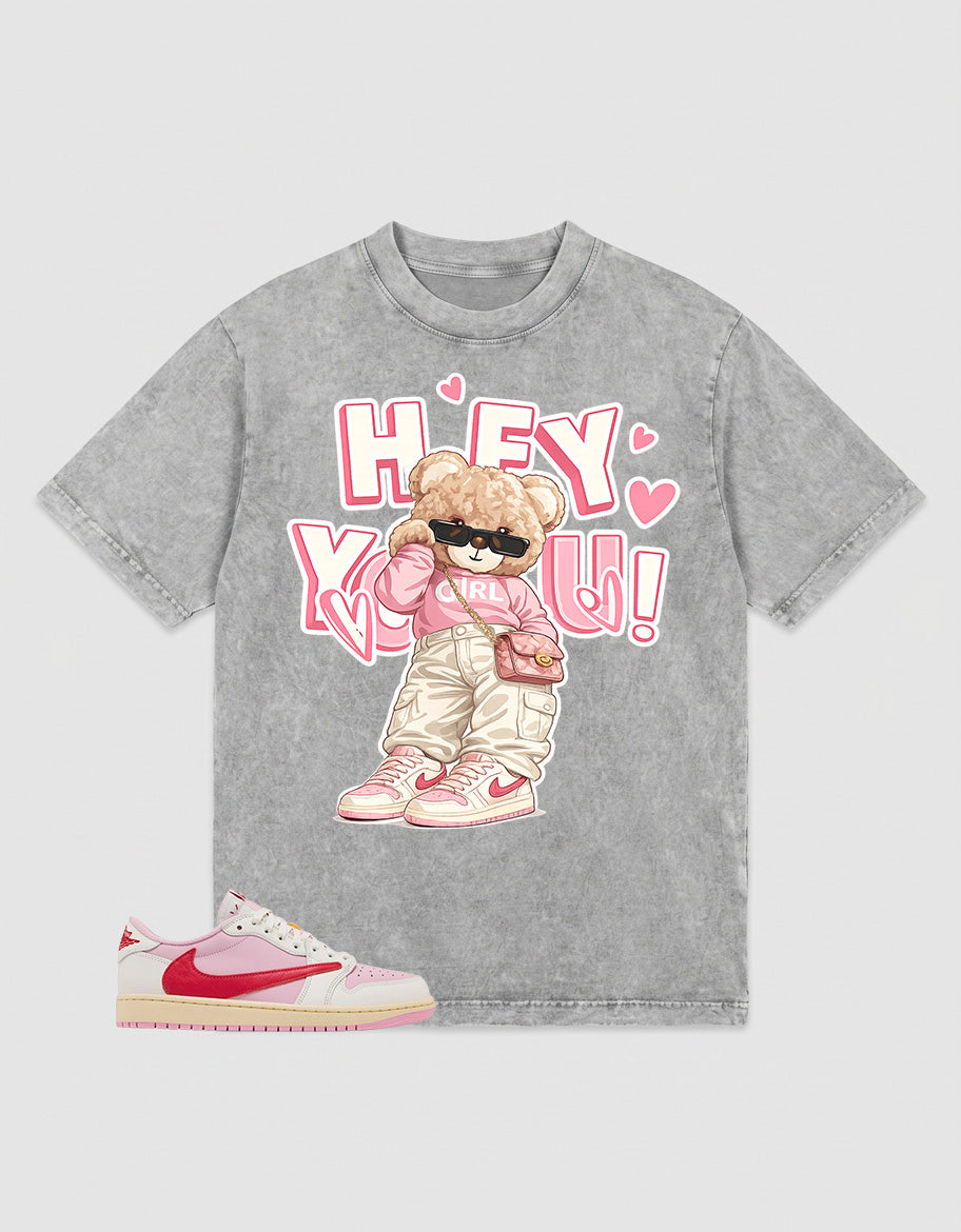 Sail Tropical Pink Travis Scott 1s Zadago Shirt Washed T-shirt Hey You Graphic