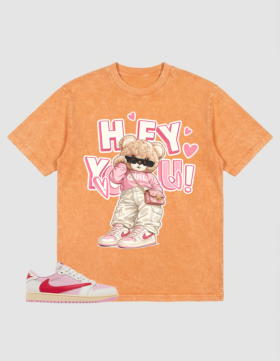 Sail Tropical Pink Travis Scott 1s Zadago Shirt Washed T-shirt Hey You Graphic