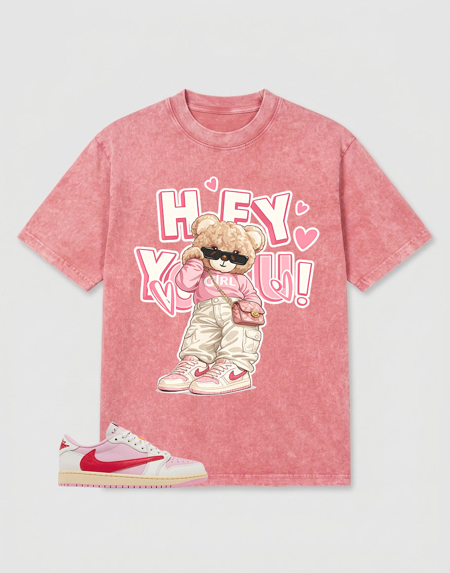 Sail Tropical Pink Travis Scott 1s Zadago Shirt Washed T-shirt Hey You Graphic