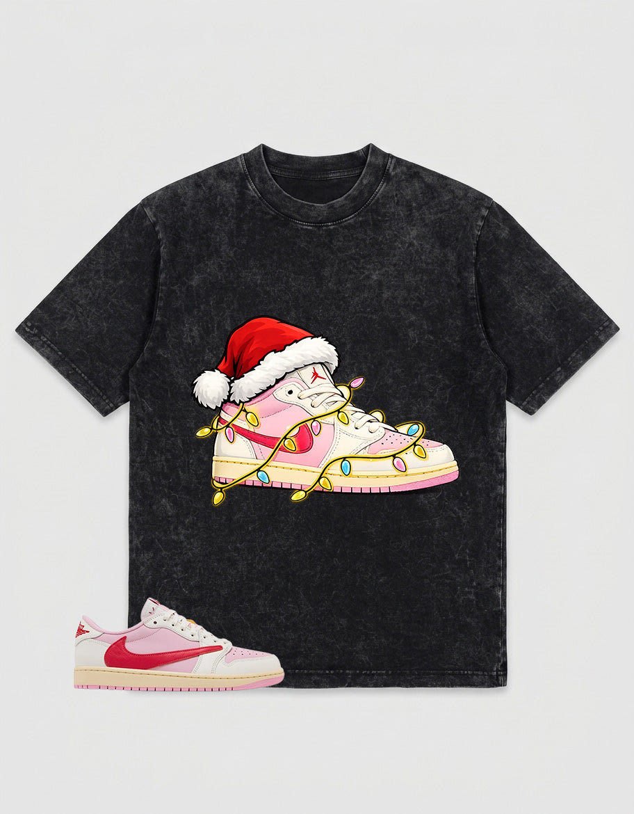 Sail Tropical Pink Travis Scott 1s Zadago Washed T-shirt Kickmas Graphic