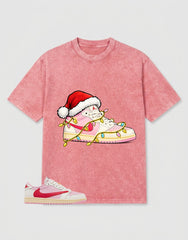 Sail Tropical Pink Travis Scott 1s Zadago Washed T-shirt Kickmas Graphic