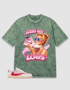Sail Tropical Pink Travis Scott 1s Washed T-shirt Kiss My Airs Graphic