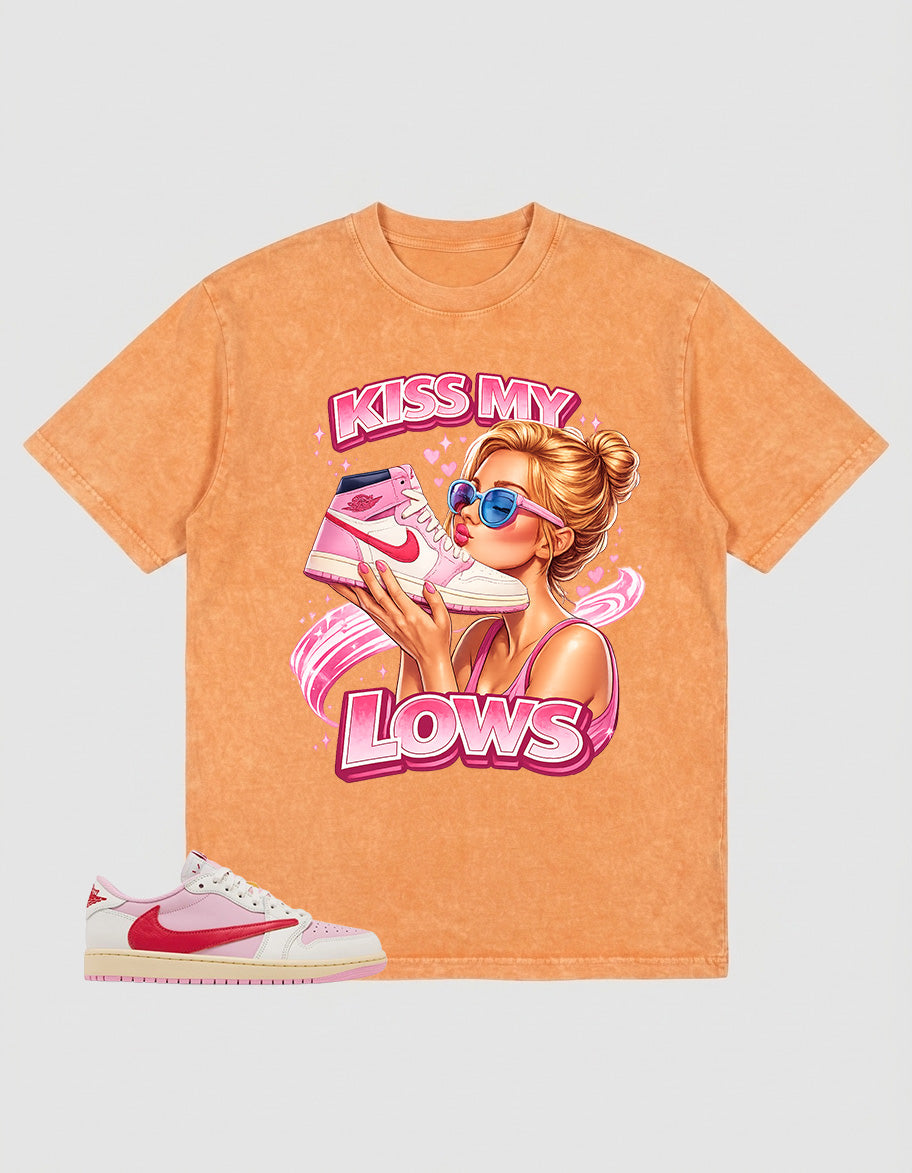 Sail Tropical Pink Travis Scott 1s Washed T-shirt Kiss My Airs Graphic
