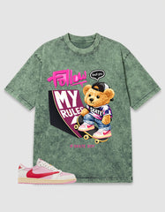 Sail Tropical Pink Travis Scott 1s Washed T-shirt Skate Boy Graphic