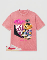 Sail Tropical Pink Travis Scott 1s Washed T-shirt Skate Boy Graphic