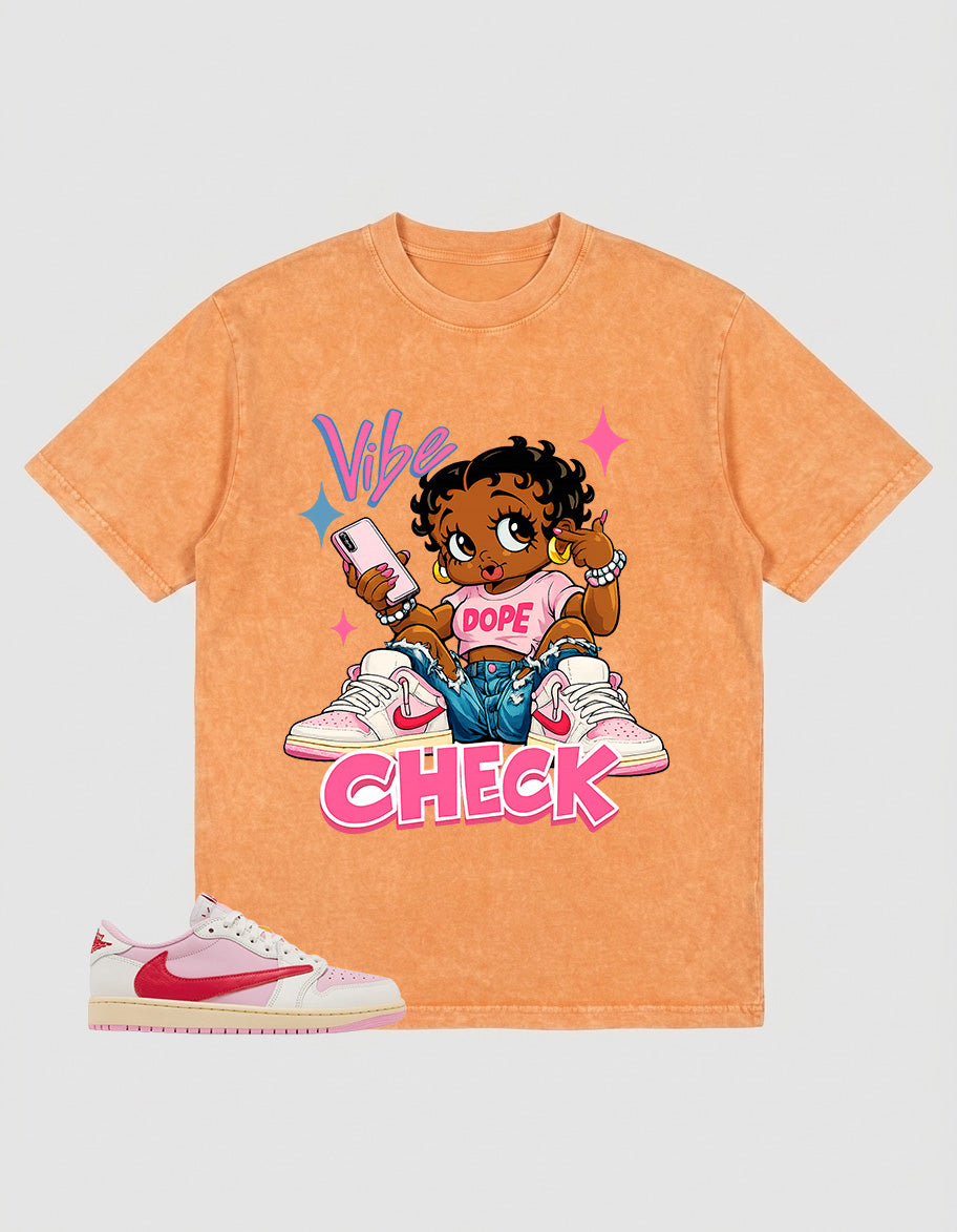 Sail Tropical Pink Travis Scott 1s Washed T-shirt Vibe Check Graphic