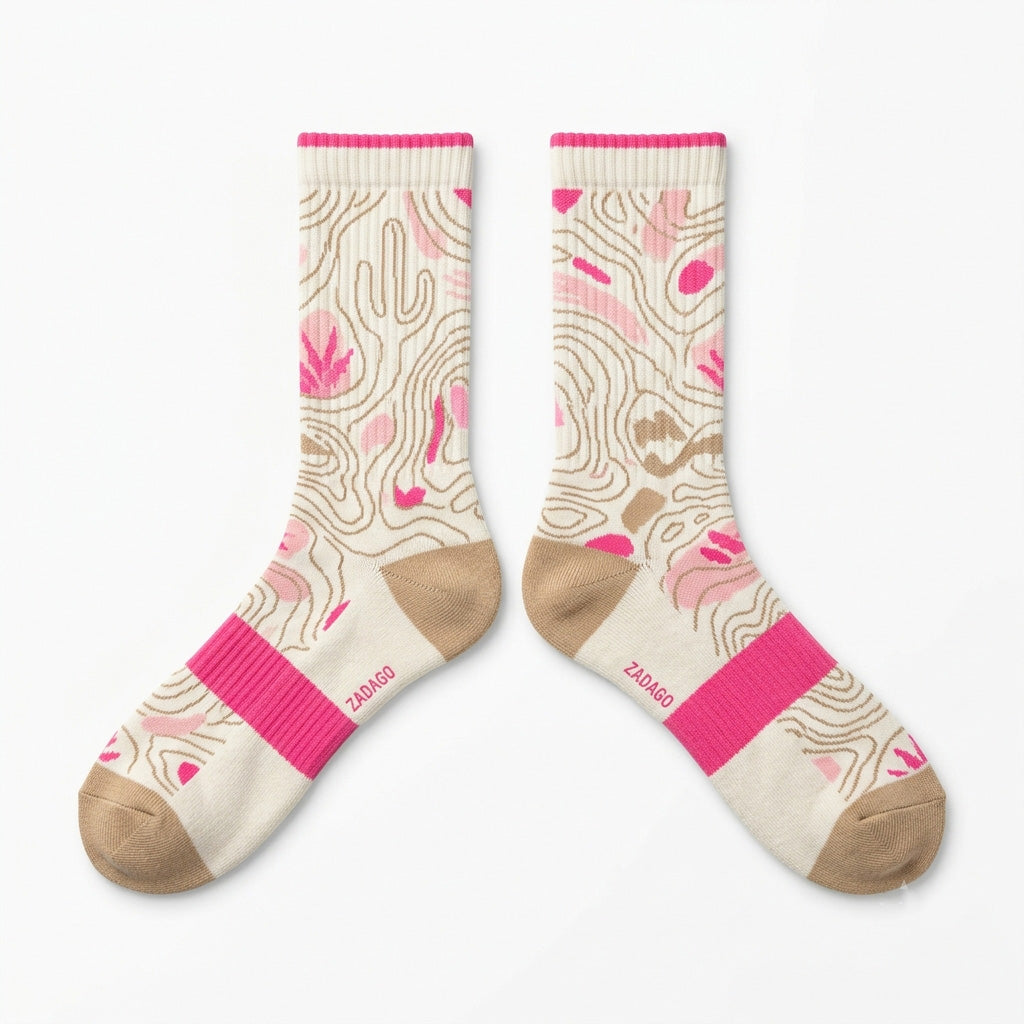 Sail Tropical Pink Sneaker Match Socks – Travis Scott x Jordan 1 Inspired Mid-Calf Crew Socks
