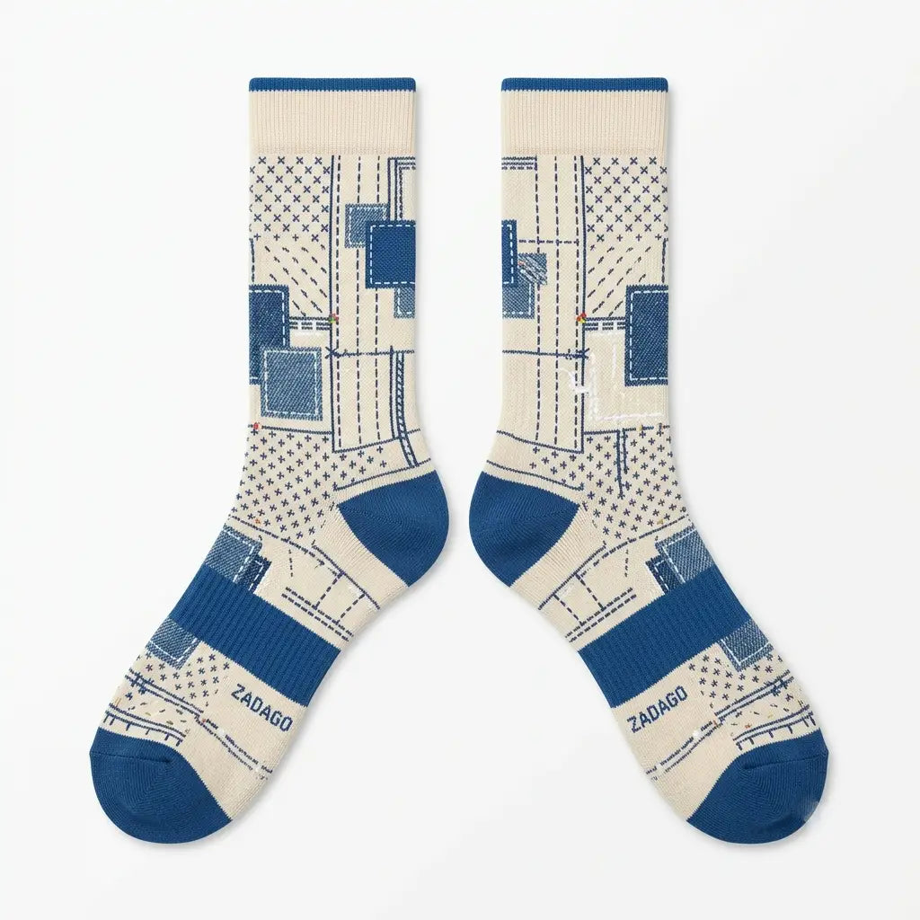 Sashiko Socks – Air Jordan 6 Retro Inspired Mid-Calf Unisex Crew Socks