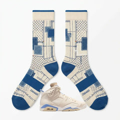 Sashiko Socks – Air Jordan 6 Retro Inspired Mid-Calf Unisex Crew Socks