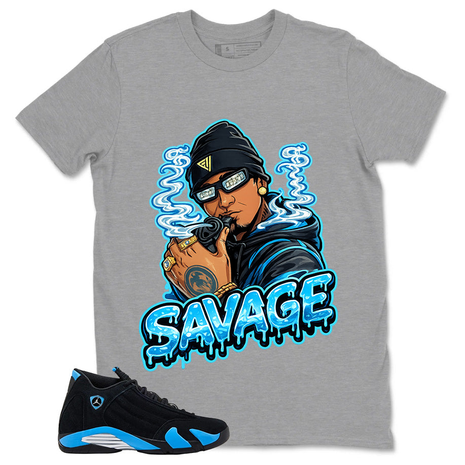 Savage Shirt - Match Air Jordan 14 Black University Blue 2026