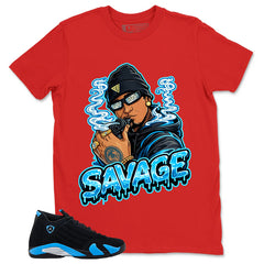 Savage Shirt - Match Air Jordan 14 Black University Blue 2026