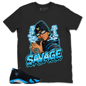 Savage Shirt - Match Air Jordan 14 Black University Blue 2026