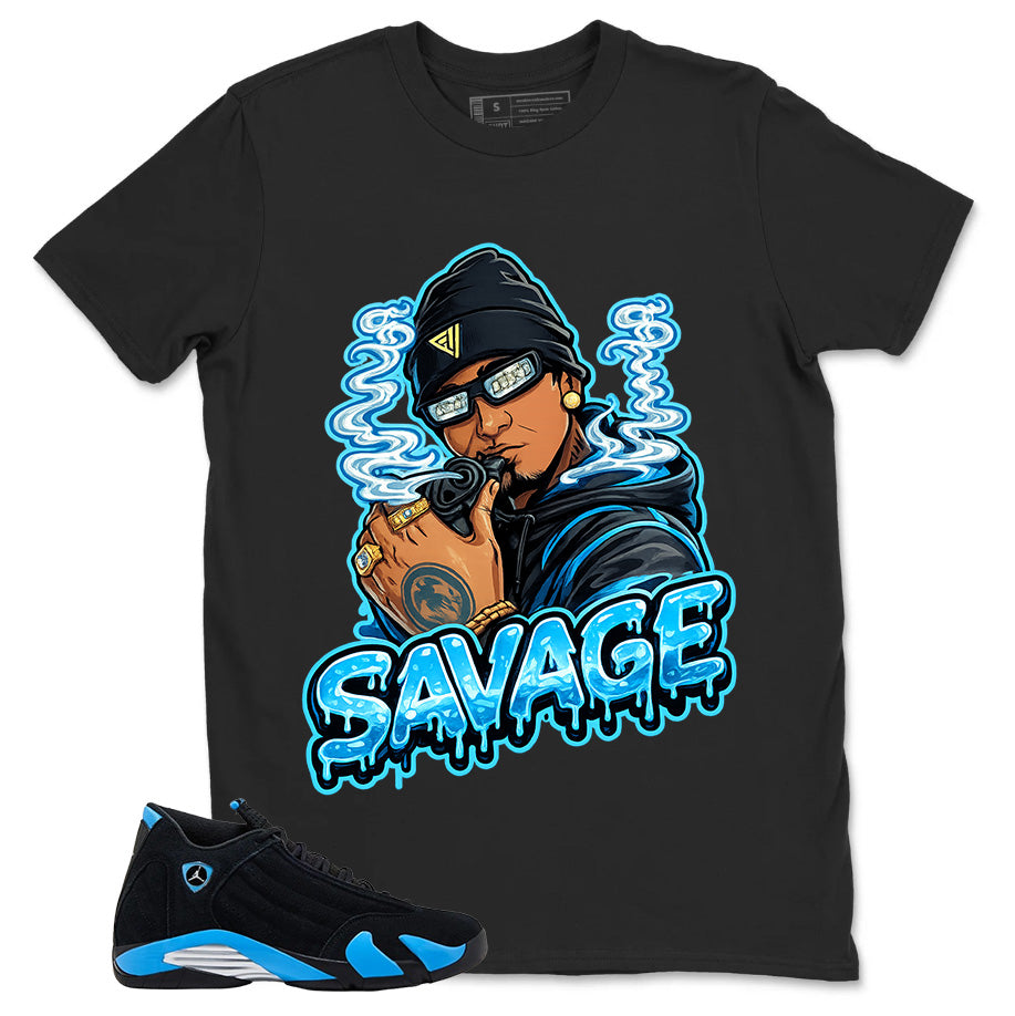 Savage Shirt - Match Air Jordan 14 Black University Blue 2026