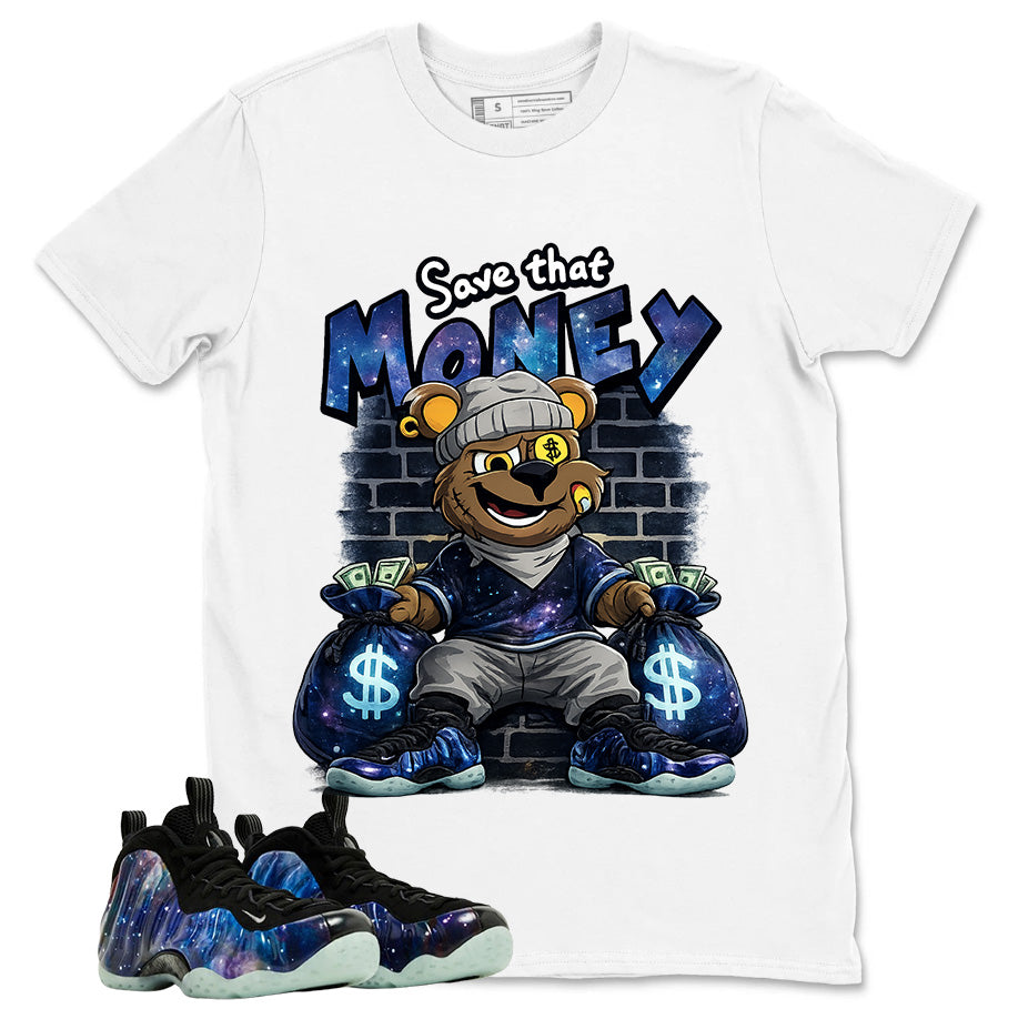 Save That Money Graphic Tee, Shirt to Match Air Foamposite One Galaxy, Air Foamposite Unisex Black Shirt