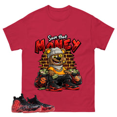 Save That Money Graphic Tee, Shirt to Match Air Foamposite Stranger Things, Air Foamposite Unisex Blue Shirt