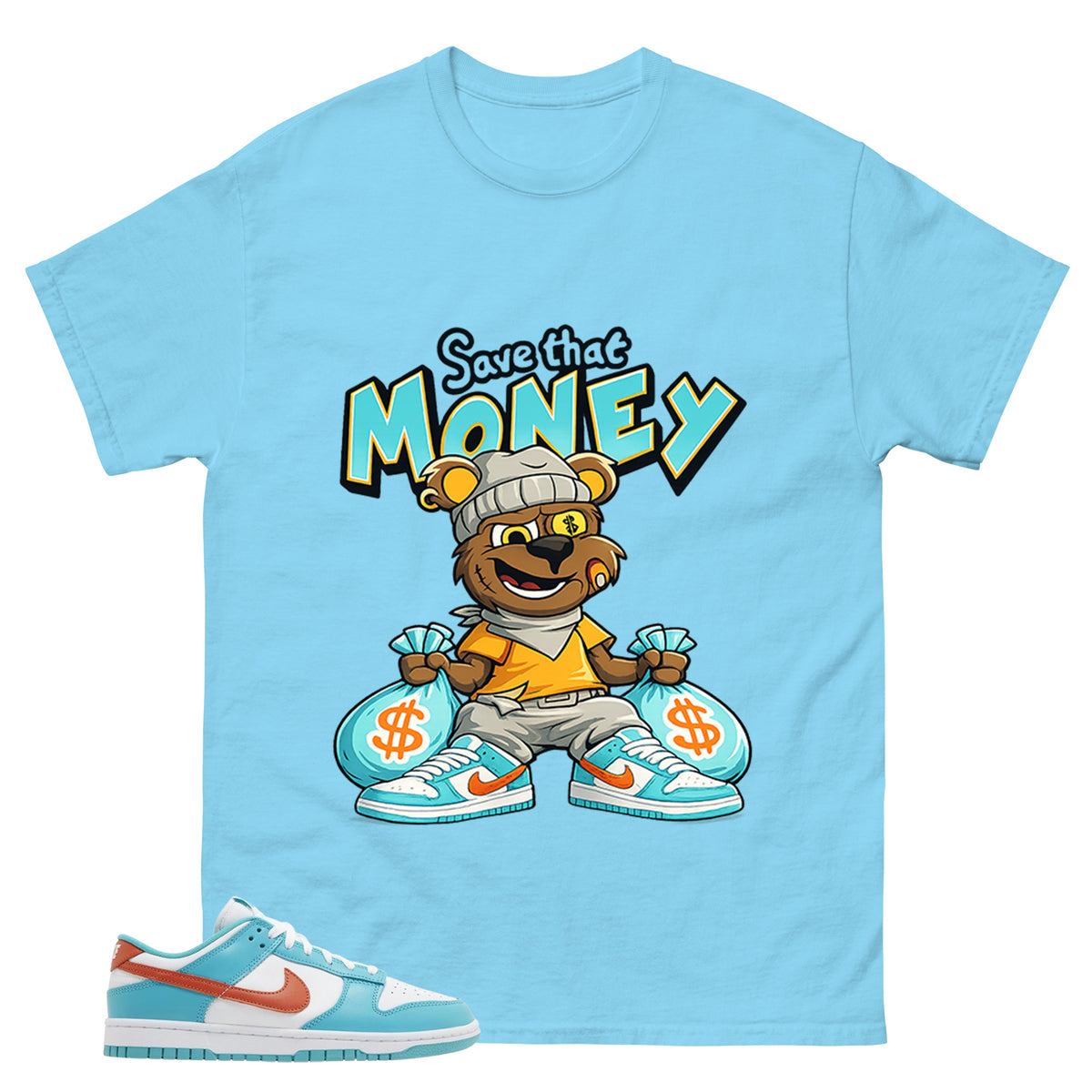 Save That Money Shirt - Match Green Dunk Low Miami Dolphins
