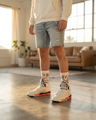 Shattered Backboard Socks – Air Jordan 5 Retro Inspired Mid-Calf Unisex Crew Socks